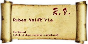 Rubes Valéria névjegykártya